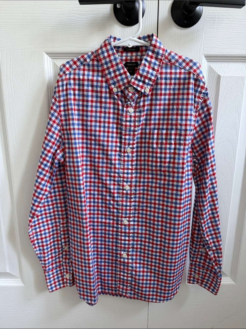 Crewcuts Red, Blue & White Plaid Button-Down Shirt